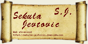 Sekula Jevtović vizit kartica